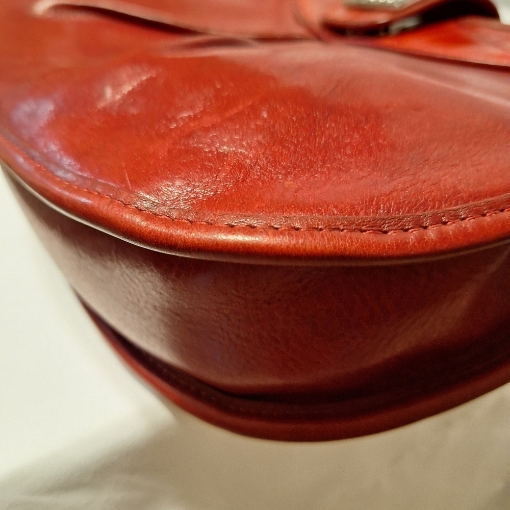 Brighton Red Leather croc Embossed shoulder bag 13.5"x10" - Picture 14 of 14